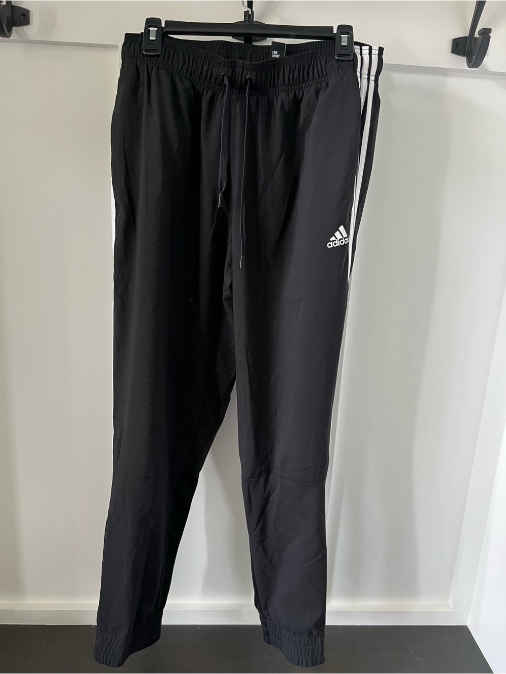 adidas Black Joggers with White Three-Stripes